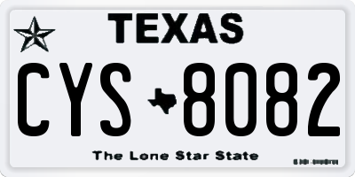TX license plate CYS8082