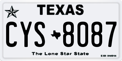 TX license plate CYS8087