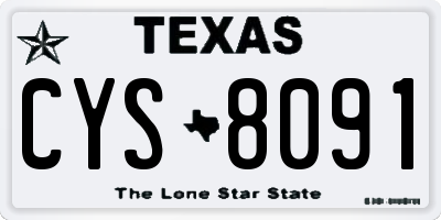 TX license plate CYS8091
