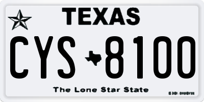 TX license plate CYS8100