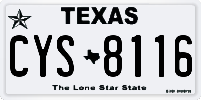 TX license plate CYS8116