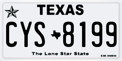 TX license plate CYS8199