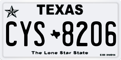 TX license plate CYS8206