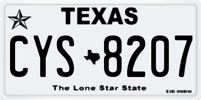 TX license plate CYS8207