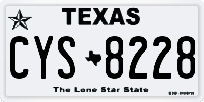 TX license plate CYS8228