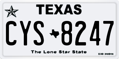 TX license plate CYS8247