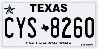 TX license plate CYS8260