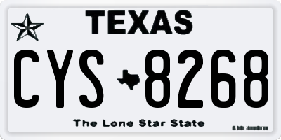 TX license plate CYS8268