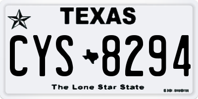 TX license plate CYS8294