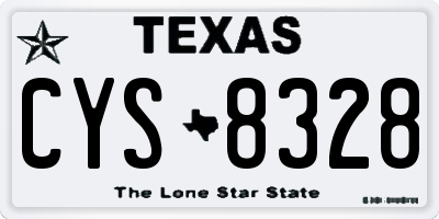 TX license plate CYS8328