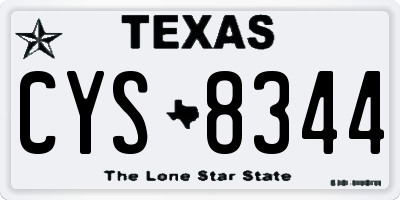 TX license plate CYS8344