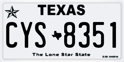 TX license plate CYS8351