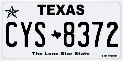 TX license plate CYS8372