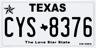 TX license plate CYS8376