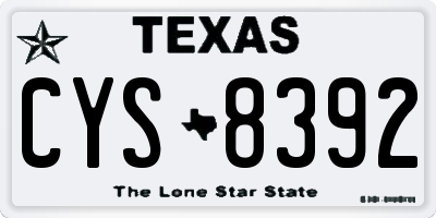 TX license plate CYS8392