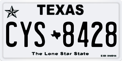 TX license plate CYS8428