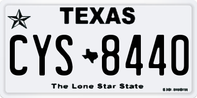 TX license plate CYS8440