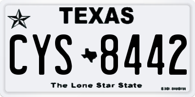 TX license plate CYS8442