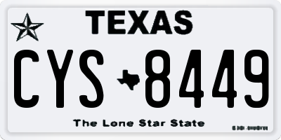 TX license plate CYS8449