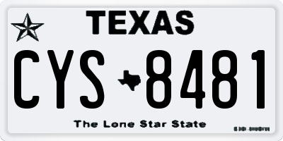 TX license plate CYS8481