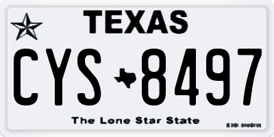 TX license plate CYS8497