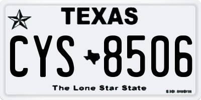 TX license plate CYS8506
