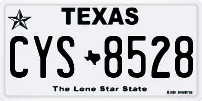 TX license plate CYS8528