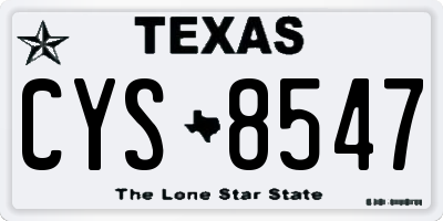 TX license plate CYS8547