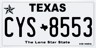 TX license plate CYS8553