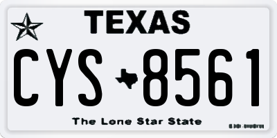 TX license plate CYS8561