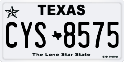 TX license plate CYS8575