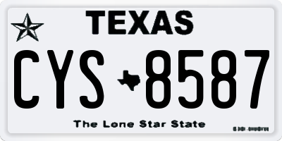 TX license plate CYS8587