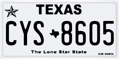 TX license plate CYS8605