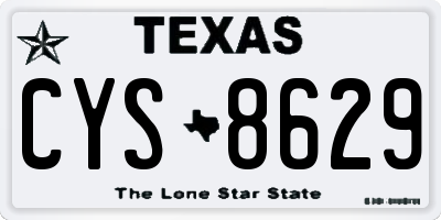 TX license plate CYS8629