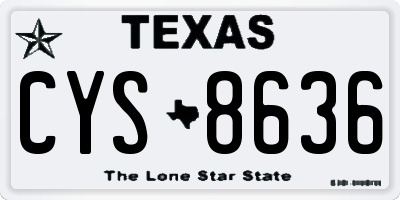 TX license plate CYS8636