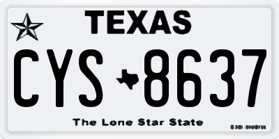 TX license plate CYS8637