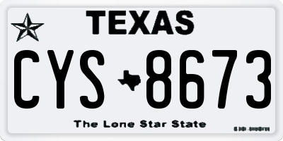 TX license plate CYS8673
