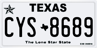 TX license plate CYS8689