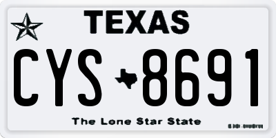 TX license plate CYS8691