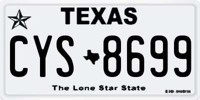 TX license plate CYS8699