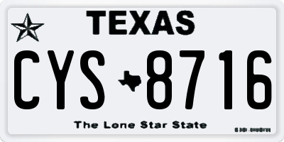 TX license plate CYS8716