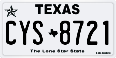 TX license plate CYS8721