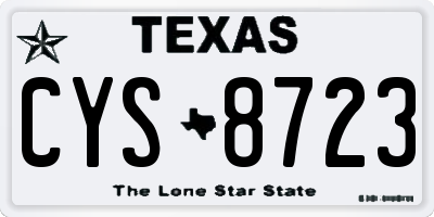TX license plate CYS8723
