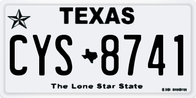 TX license plate CYS8741
