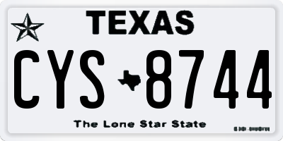 TX license plate CYS8744