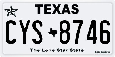 TX license plate CYS8746