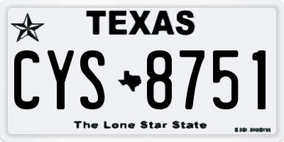 TX license plate CYS8751