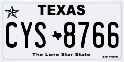 TX license plate CYS8766