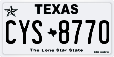 TX license plate CYS8770