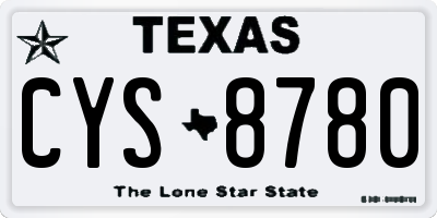 TX license plate CYS8780